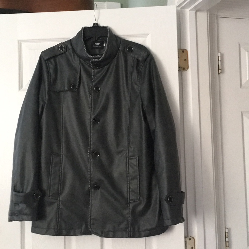 PRICE DROP KP fashion man leather gray jacket